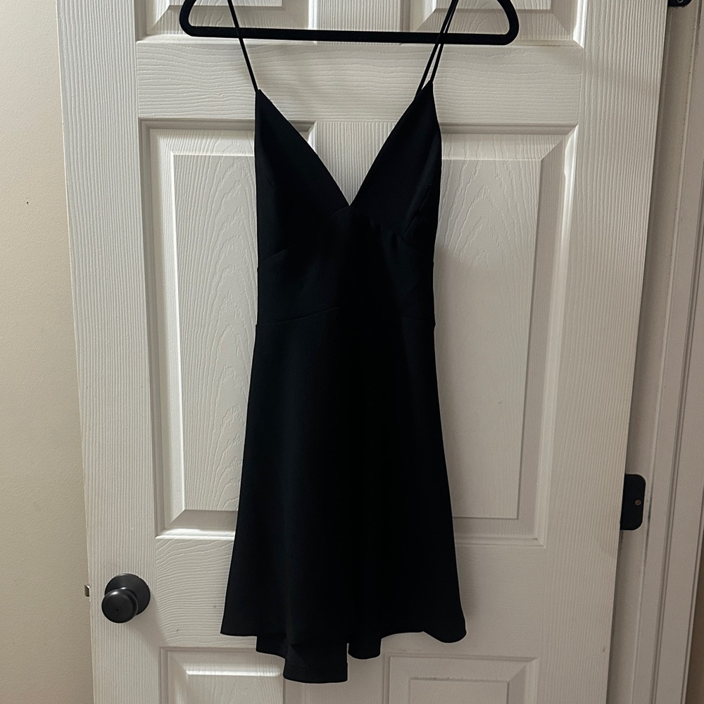 BCBGeneration Black V-Neck Mini Dress